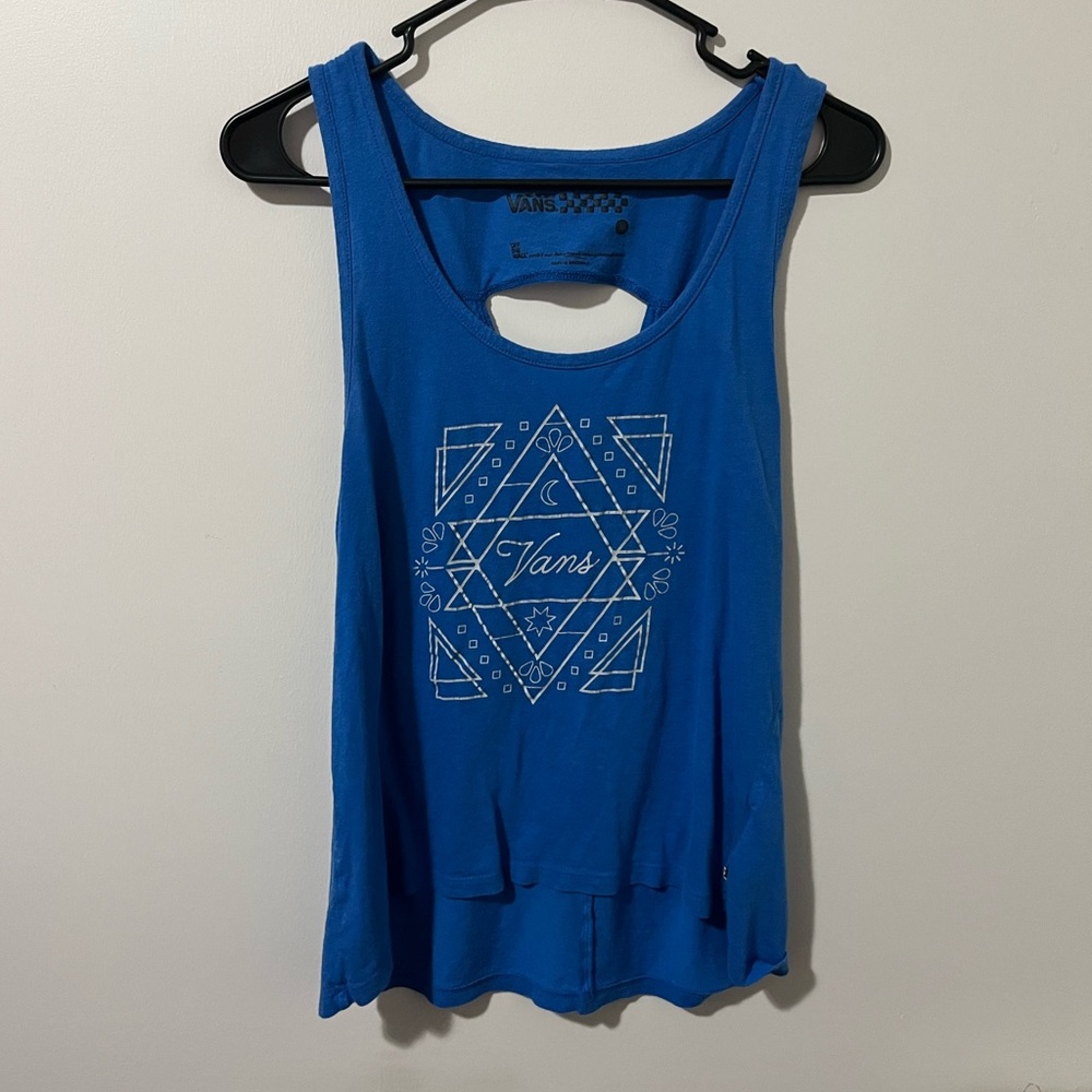 Vans Women's Blue Graphic Tank Top